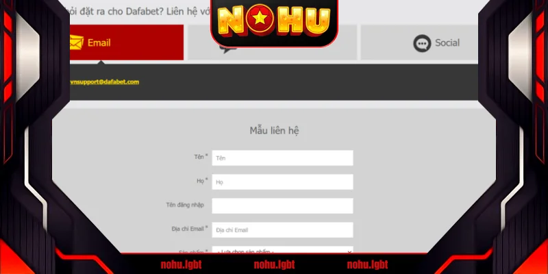 Những hình thức liên hệ Dafabet 