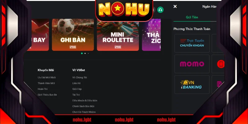 Quy trình Nạp/Rút game bài trực tuyến V9bet
