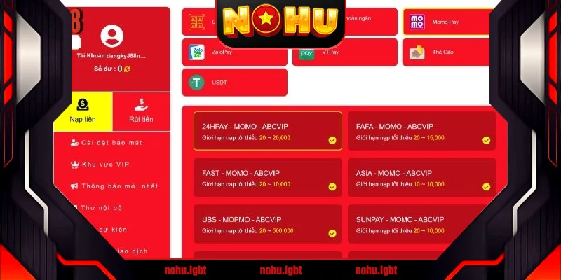 Hướng dẫn cách nạp tiền tại J88