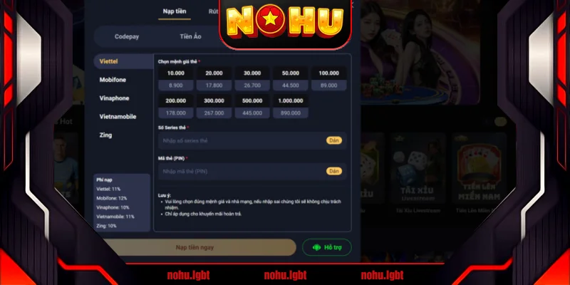 Hướng dẫn Nạp Vinbet